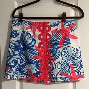 Lilly Pulitzer Pink and Blue Starfish Mini Skirt